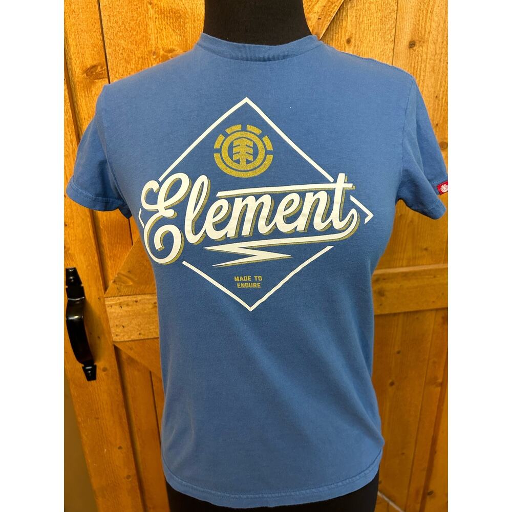 Women's Small Element Fitted Tee T Shirt Custom Fit Blue